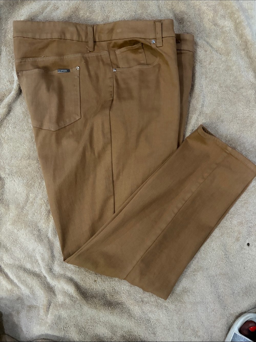 Chico's Cropped Ankle Pants in Warm Camel Brown
